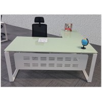 Glass L-shaped Executive Desk