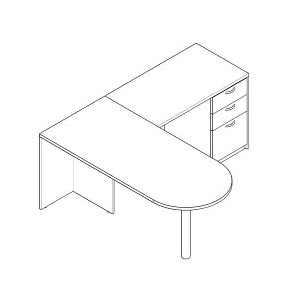 Bullet L-shaped desk with box-box-file